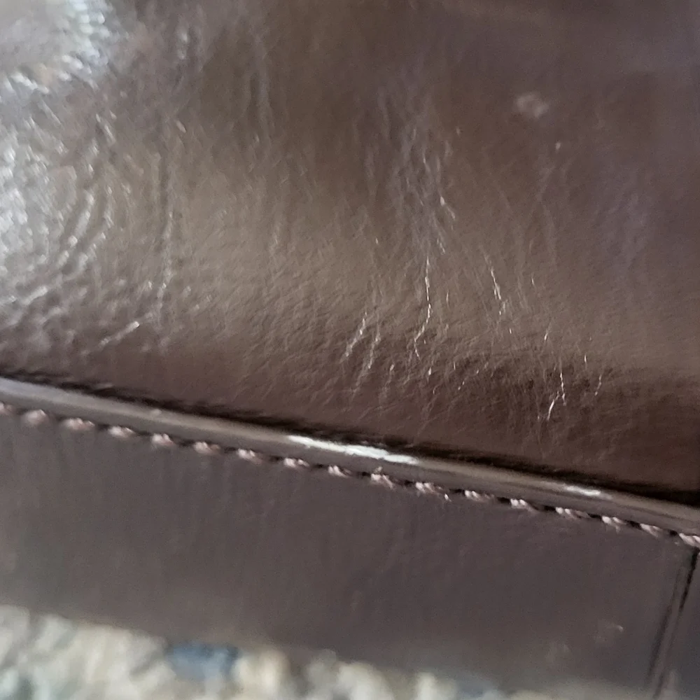 Fossil Mercer Dark Brown Leather Double Zip Work Messenger Bag